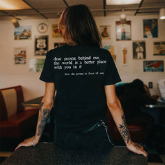 DEAR PERSON BEHIND ME PRINTED WOMEN'S T-SHIRT