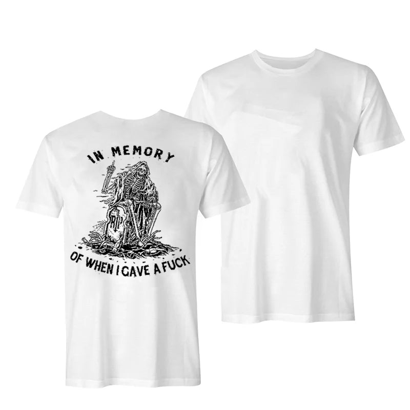 IN MEMORY OF WHEN I GAVE A FUCK PRINT WOMEN'S T-SHIRT
